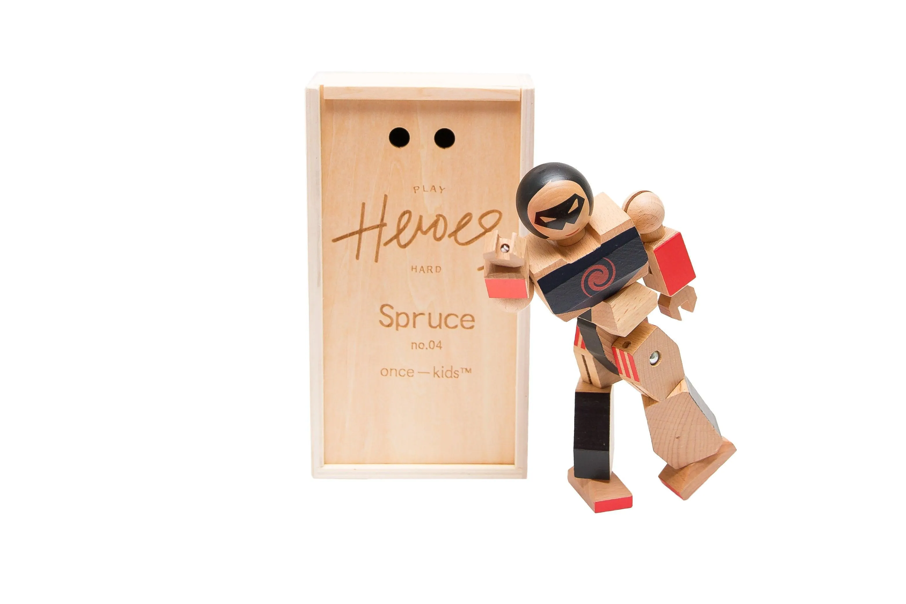 Wood Action Figure Playhard Heroes #4 Spruce