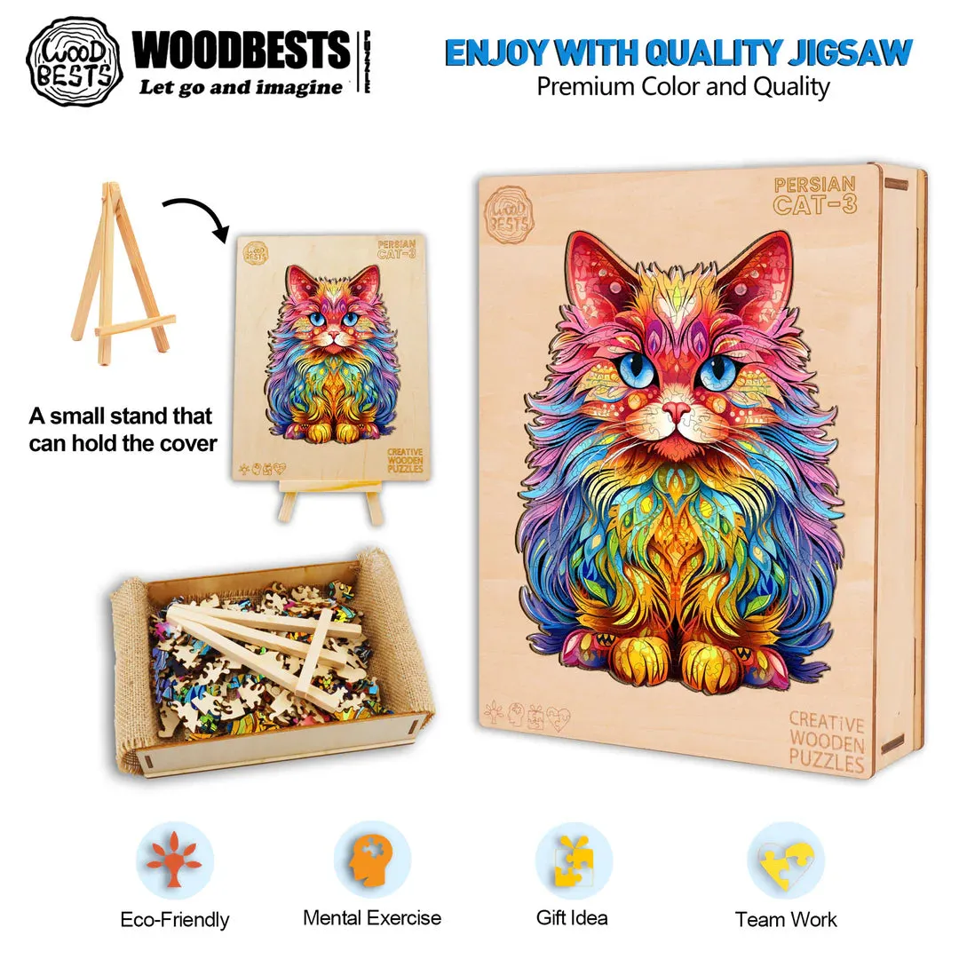 Woodbests - Persian Cat-3 Wooden Jigsaw Puzzle (160-200pcs)