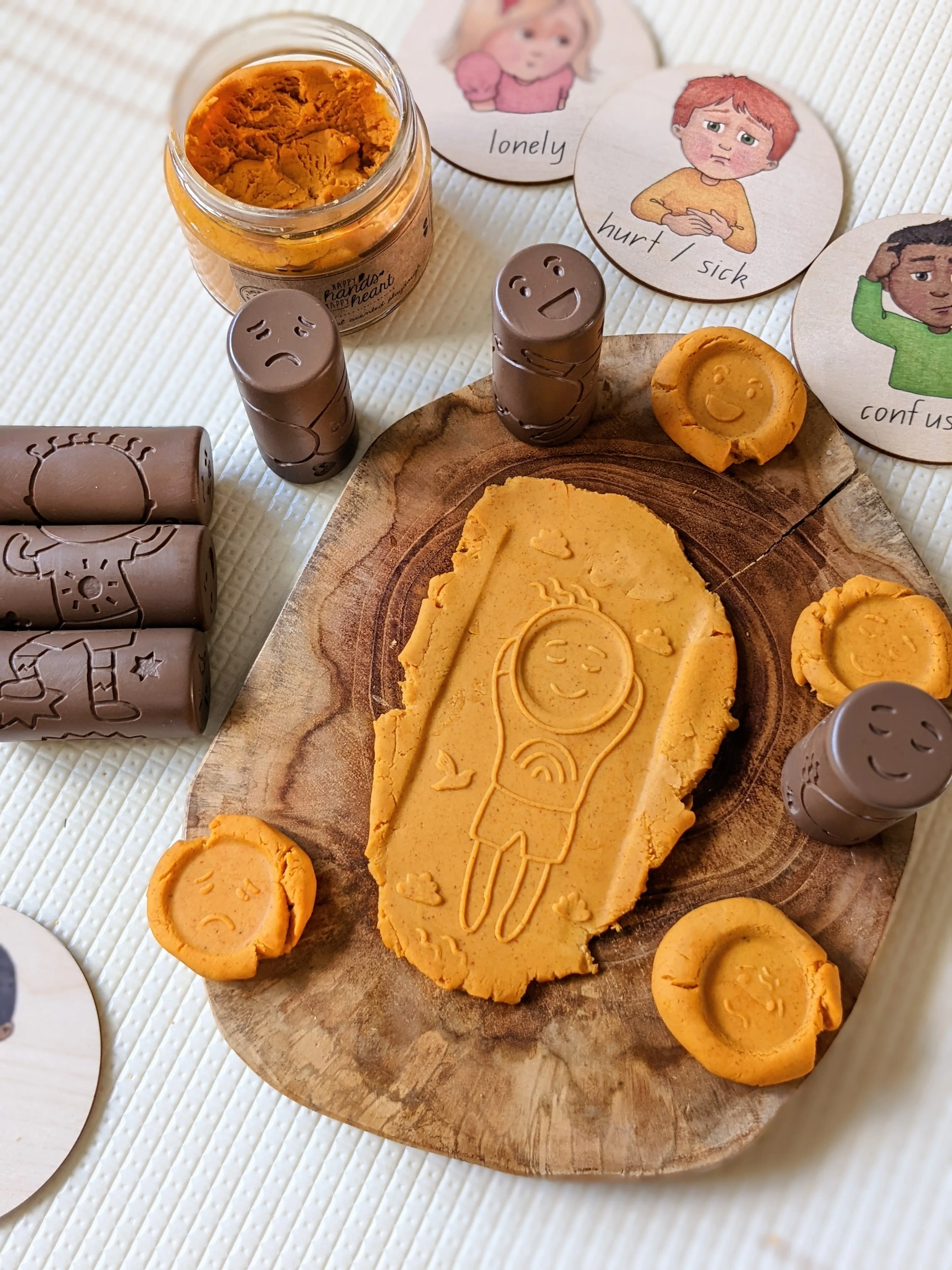 Yellow Door Let’s Roll Rolling Pin Toddler Toys Emotions Playdough Sand Toys Sensory Toys 2yrs 